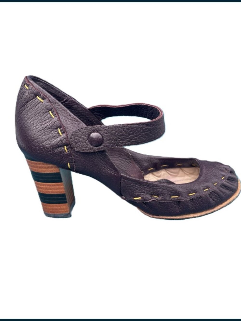 Georgina Goodman wooden stacked heel Mary Jane, size 36.5 in original
